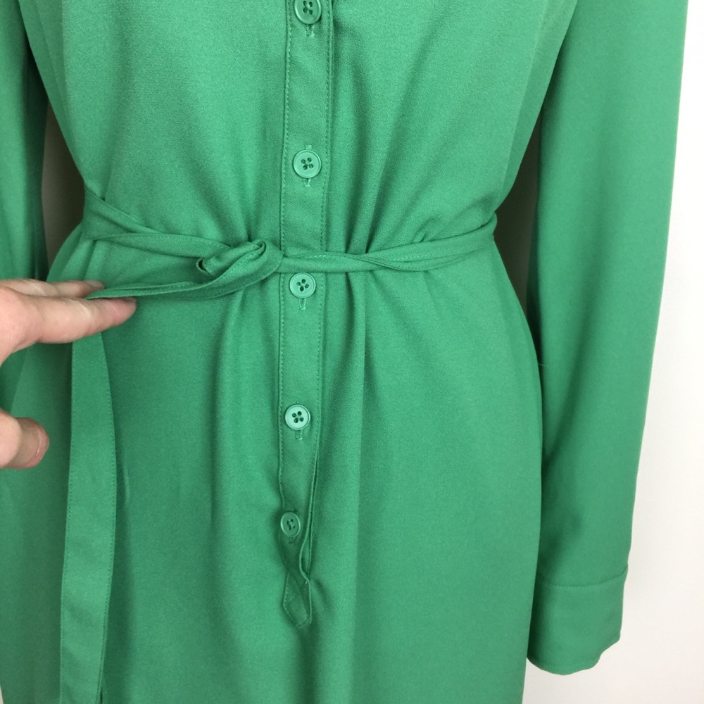 MERONA Dress Green High Low Midi w/ Tie Belt SMALL - Picture 3 of 7